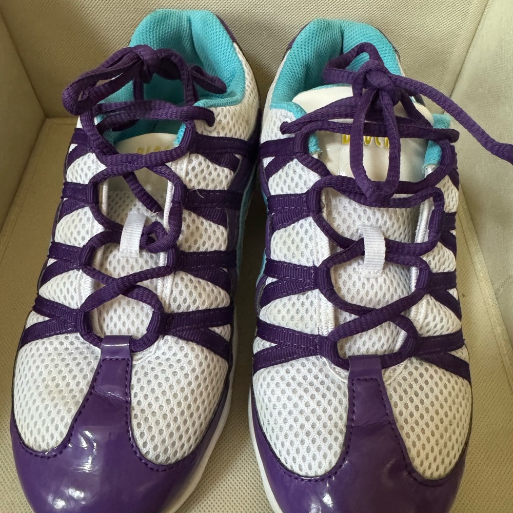 Bloch Purple and White Athletic Shoes with Dynamic Design